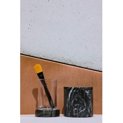 Kubek łazienkowy Q-BATH PREMIUM DECOR 1525 czarny szary marmur + szkło #2