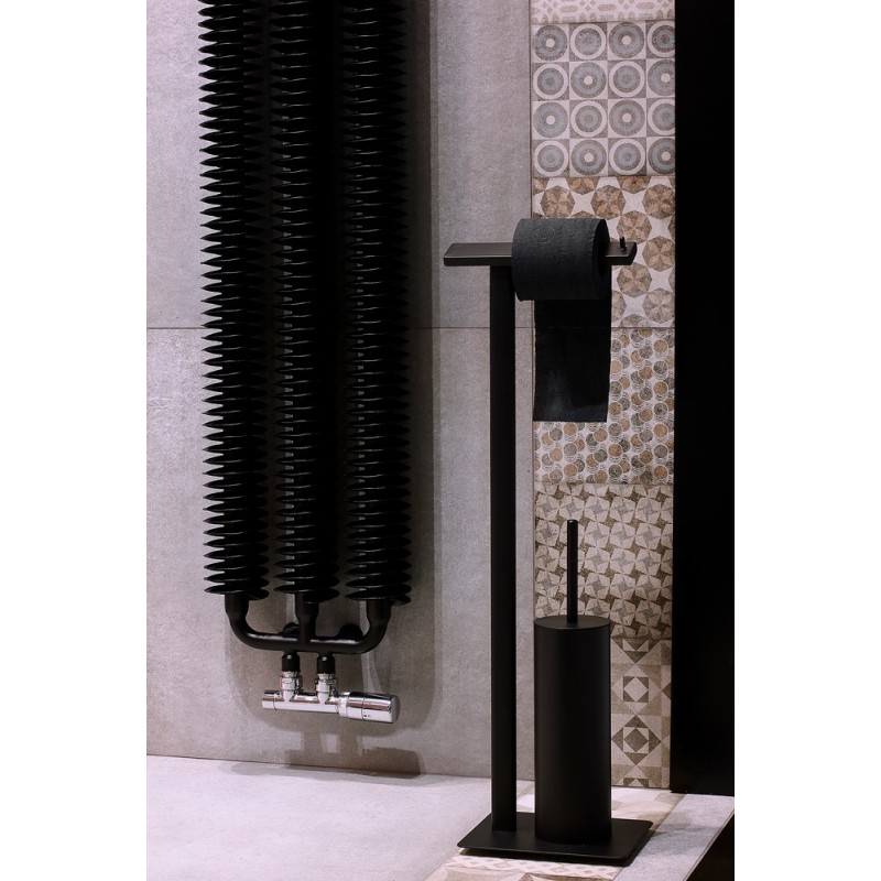 Stojak na papier toaletowy i szczotkę wc Q-BATH PREMIUM DECOR 1574 czarny mat
