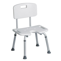Krzesło prysznicowe z oparciem AWD INTERIOR 1599 z regulacją wysokości białe