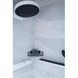 Półka pod prysznic AWD INTERIOR 1664 czarna samoprzylepna narożna #2