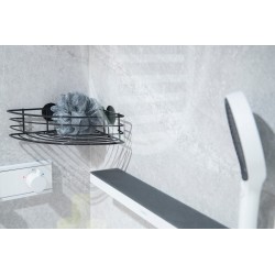 Półka pod prysznic AWD INTERIOR 1664 czarna samoprzylepna narożna #3