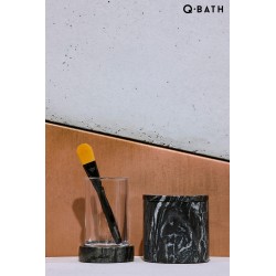Dozownik do mydła Q-BATH Premium Decor czarny szary marmur #2