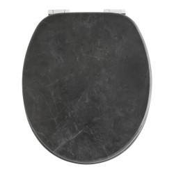 Deska sedesowa Arona wolnoopadająca czarna wzór kamienia marmuru